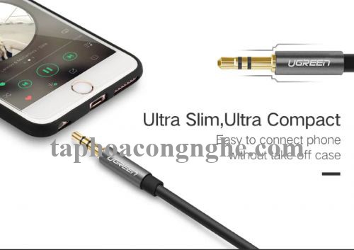 Ugreen 10779 0.5M màu Đen Cáp âm thanh 3.5mm nối dài AV118 30010779